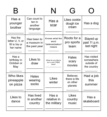 Icebreaker Bingo - Find Someone Who ... Bingo Card