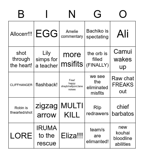 Barbatos Bingo! Bingo Card