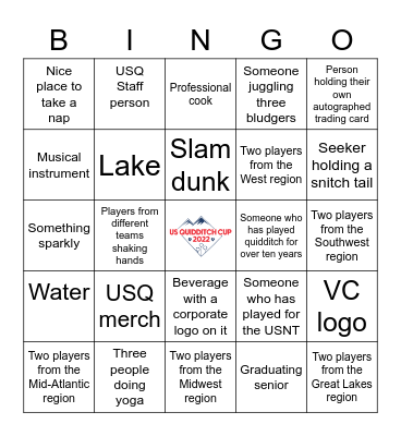 USQC 2022 Salt Lake City Scavenger Hunt Bingo Card