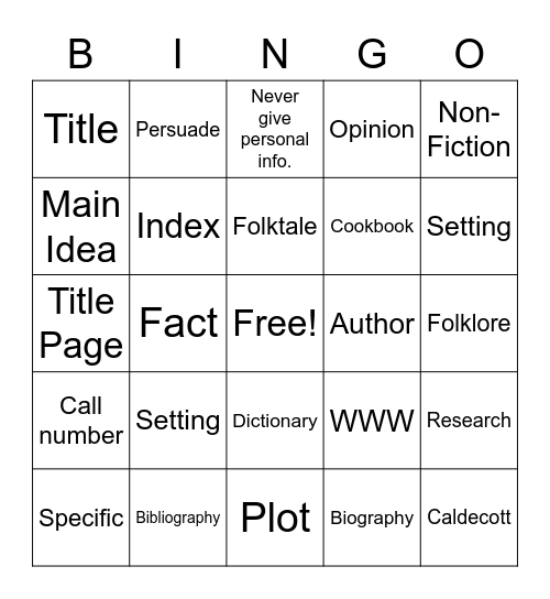 Spring Bingo 1st  Grade Bingo Card