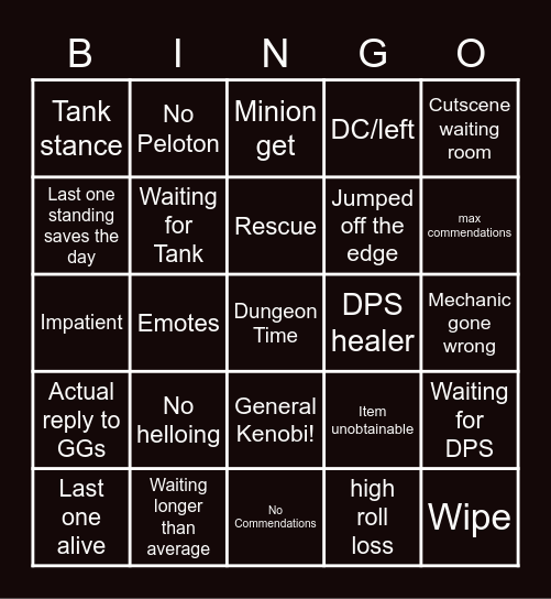 FF14 Bingo Card