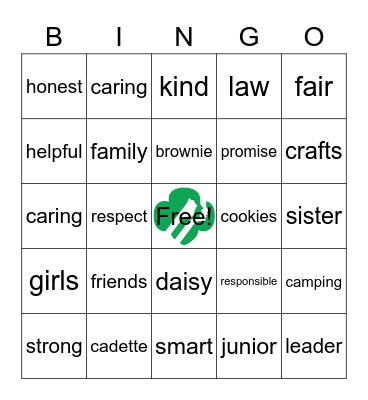 Girl Scout Bingo Card