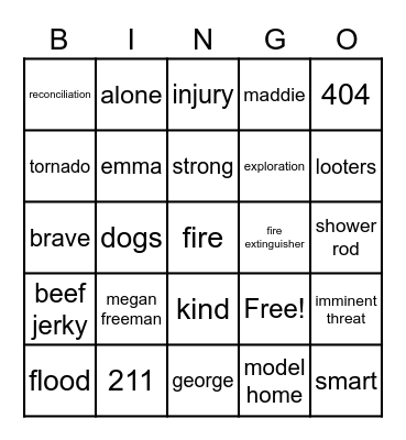 presentational bingo Card