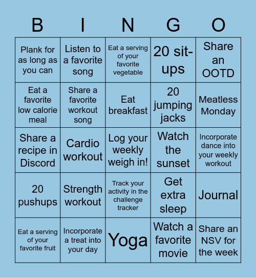 The Room Bingo - Week 1 Bingo Card