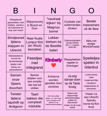 Kimberly's throwback time ❤️ Bingo Card