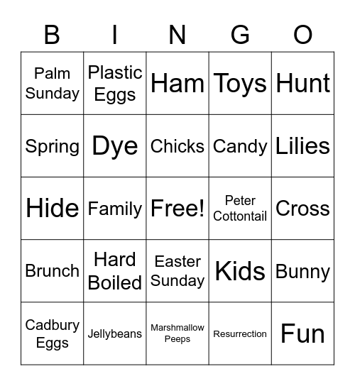 EASTER BINGO Card