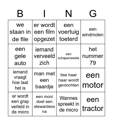 ik ga op reis Bingo Card