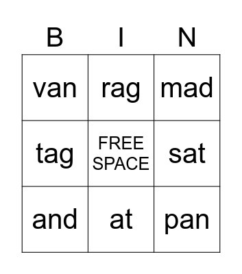 2nd Grade Bingo Card