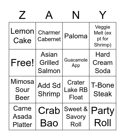 Bingo competition Bingo Card