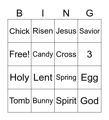 EASTER BINGO Card