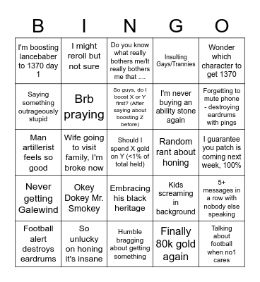 Tango Bingo Card