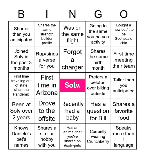 Scottsdale Bingo! Bingo Card