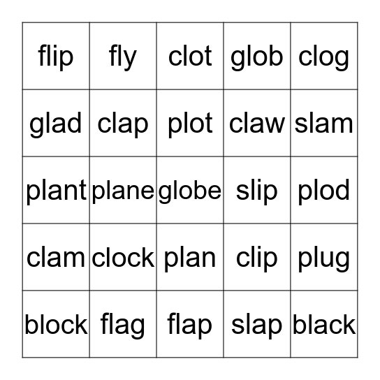 l-family blends Bingo Card