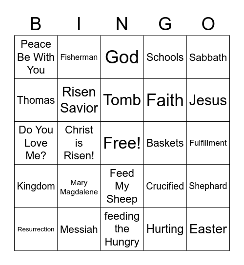 Easter Bingo Card