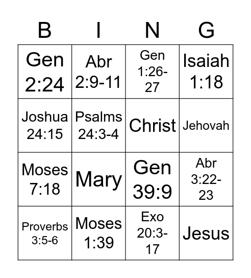 DM OT Jan 2022 Bingo Card