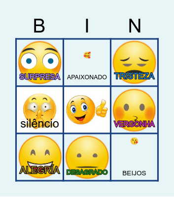 BINGO DE EMOÇÕES Bingo Card