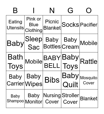 Baby Bell Bingo Card