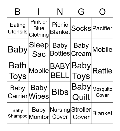 Baby Bell Bingo Card