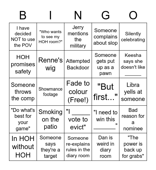 BB10 BINGO Card