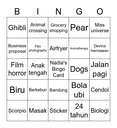 Marketing Bingo Card