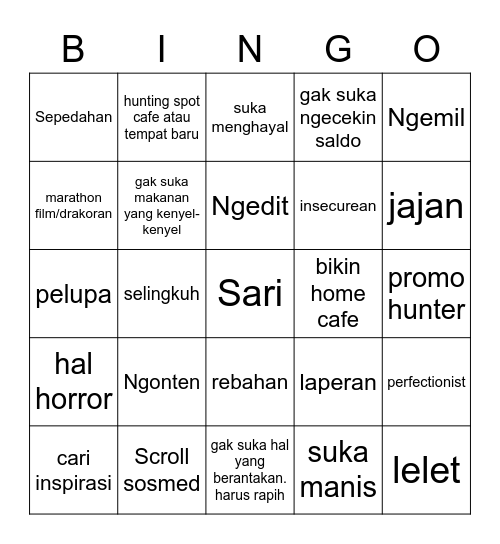 Marketing Bingo! Bingo Card