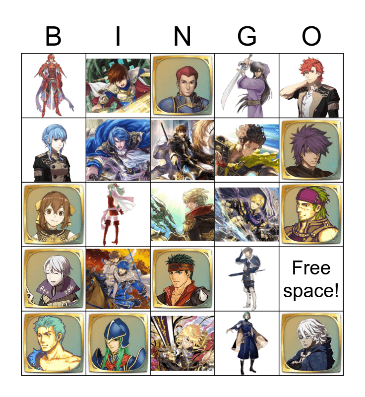 Favorite Fire Emblem Character Bingo! Bingo Card
