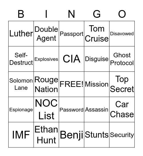 Bingo Impossible Bingo Card