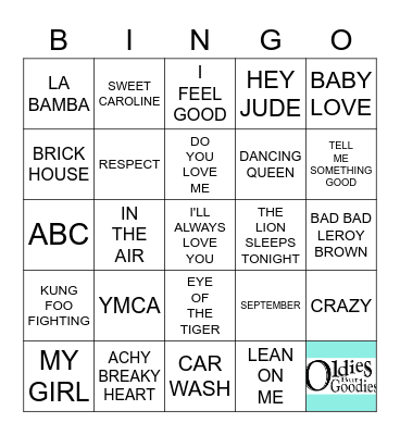OLDIES BUT GOODIES Bingo Card