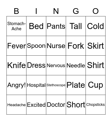 Giraffe Bingo! Bingo Card