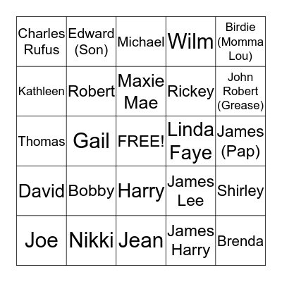 TEAM LANDERS Bingo  Bingo Card