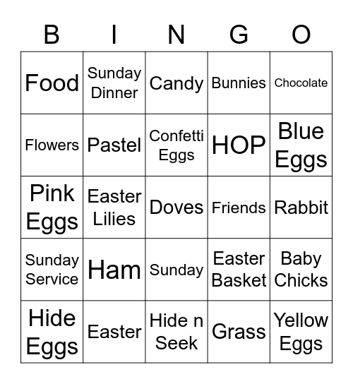 Easter 2 Bingo Card