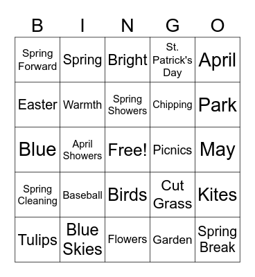 Spring 2 Bingo Card