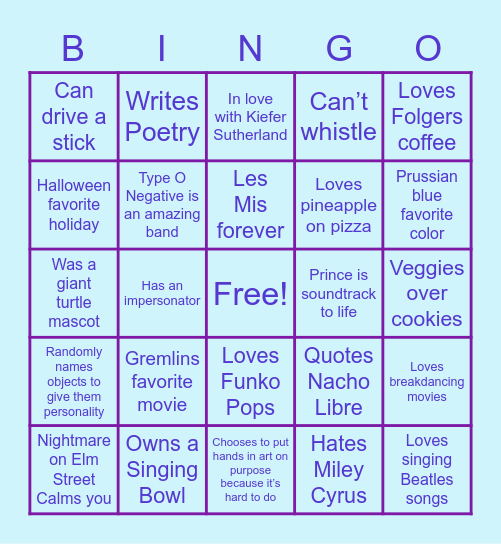 All things Cel! Bingo Card
