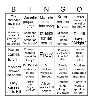 Pod 2 Bingo! Bingo Card