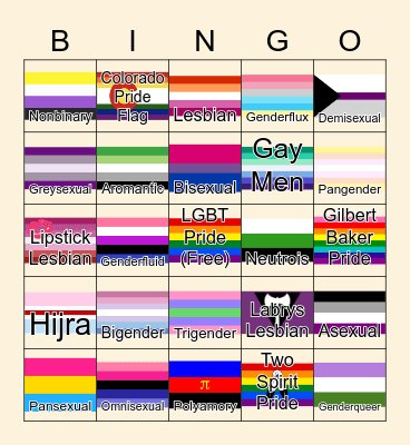 Pride Flag Bingo - DEI June 2022 Bingo Card