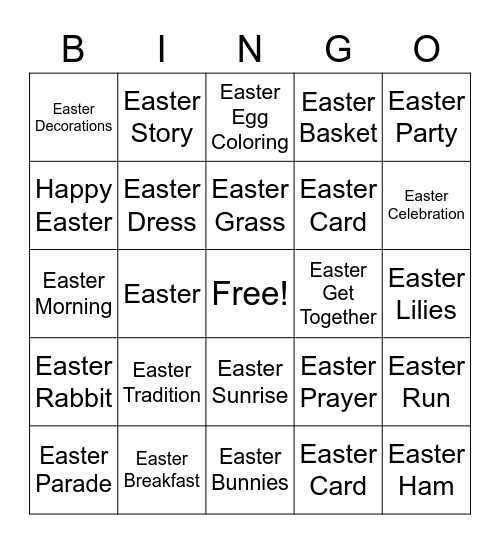 Easter 4 Bingo Card