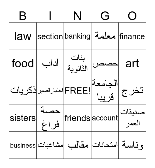 تخرج فاطمة العتيبي Bingo Card