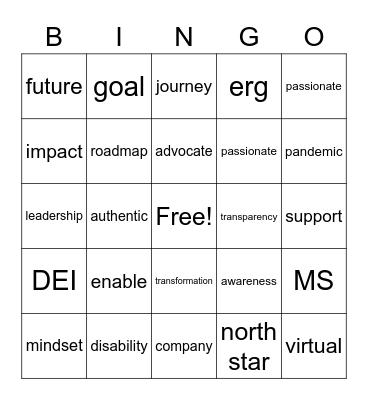 Company meeeintg Bingo Card