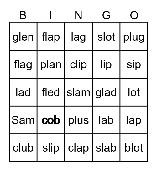 L Blend Bingo Card