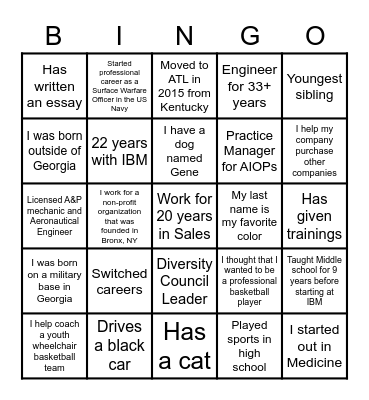 "Don't Dream It, Be It" Human Bingo Card