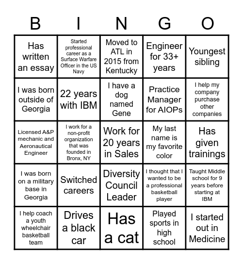 "Don't Dream It, Be It" Human Bingo Card