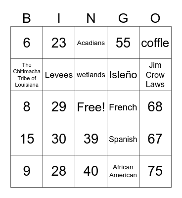 Number Bingo 1-75 Bingo Card