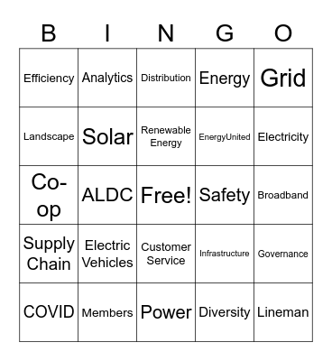 Co-op Bingo Card