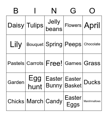 Easter Bingo Card