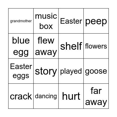 Anna and the Dancing Goose Bingo Card