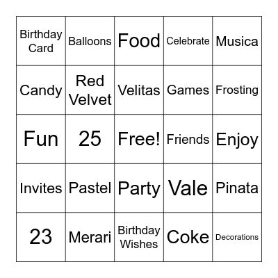 Happy Birthday! Bingo Card