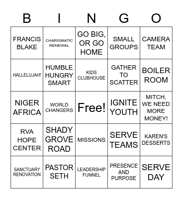MCC STAFF BINGO Card