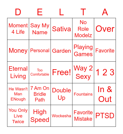 Music Bingo Card