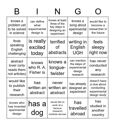 FIND SOMEONE WHO ... Bingo Card