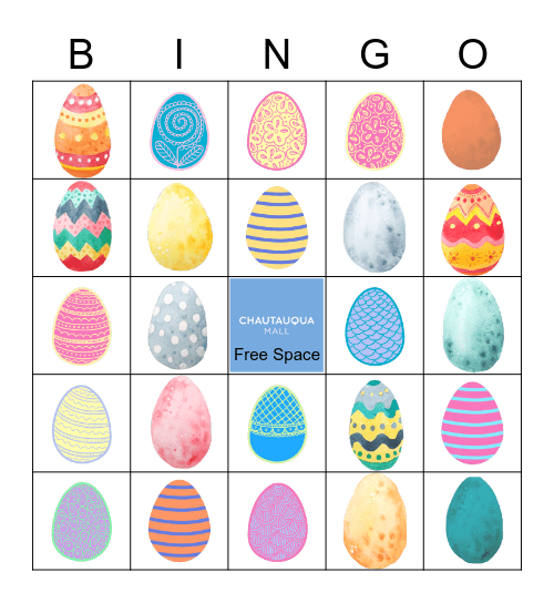 CHAUTAUQUA MALL HIDE & PEEP EGG HUNT Bingo Card